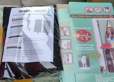 Premium Quality Mosquito Magic Mesh Set With 20 Wood Tacks 12 Hocks And 2 Mesh Panels 83x19.5 Inches